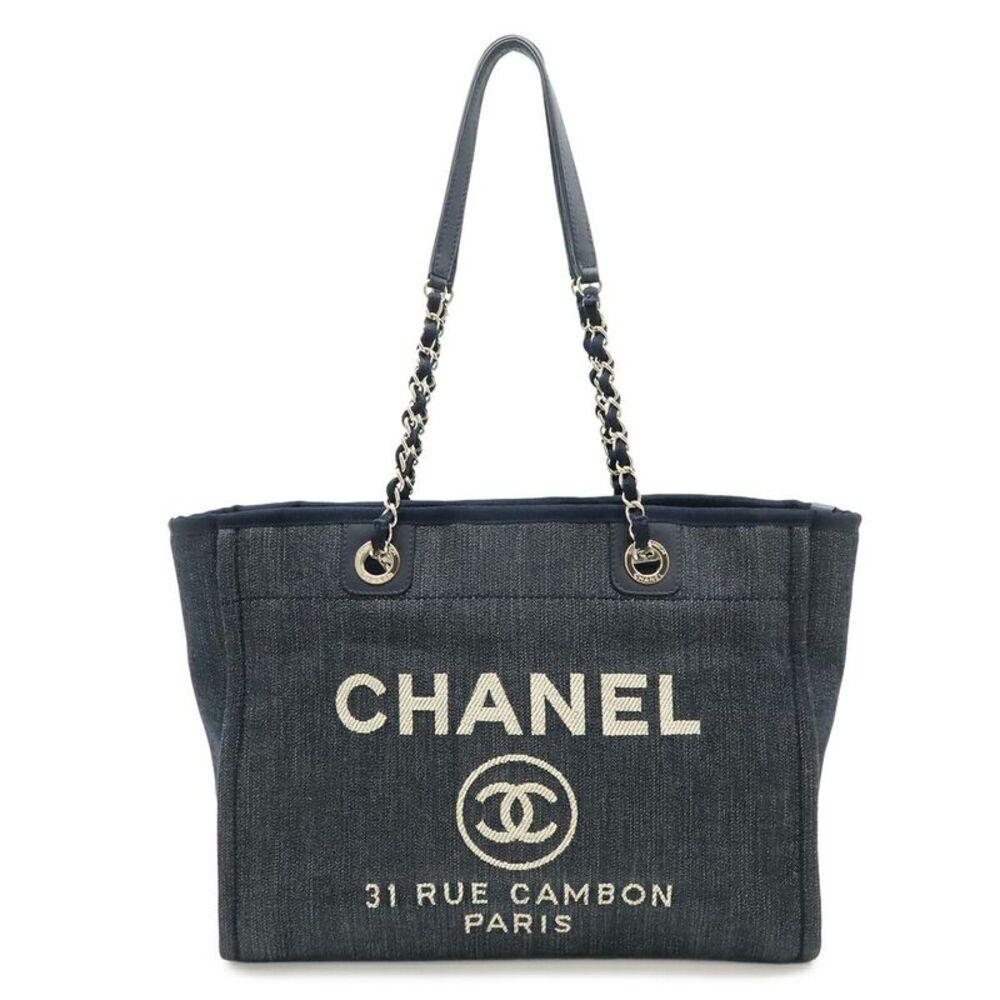 Chanel Denim Leather Deauville Tote Bag